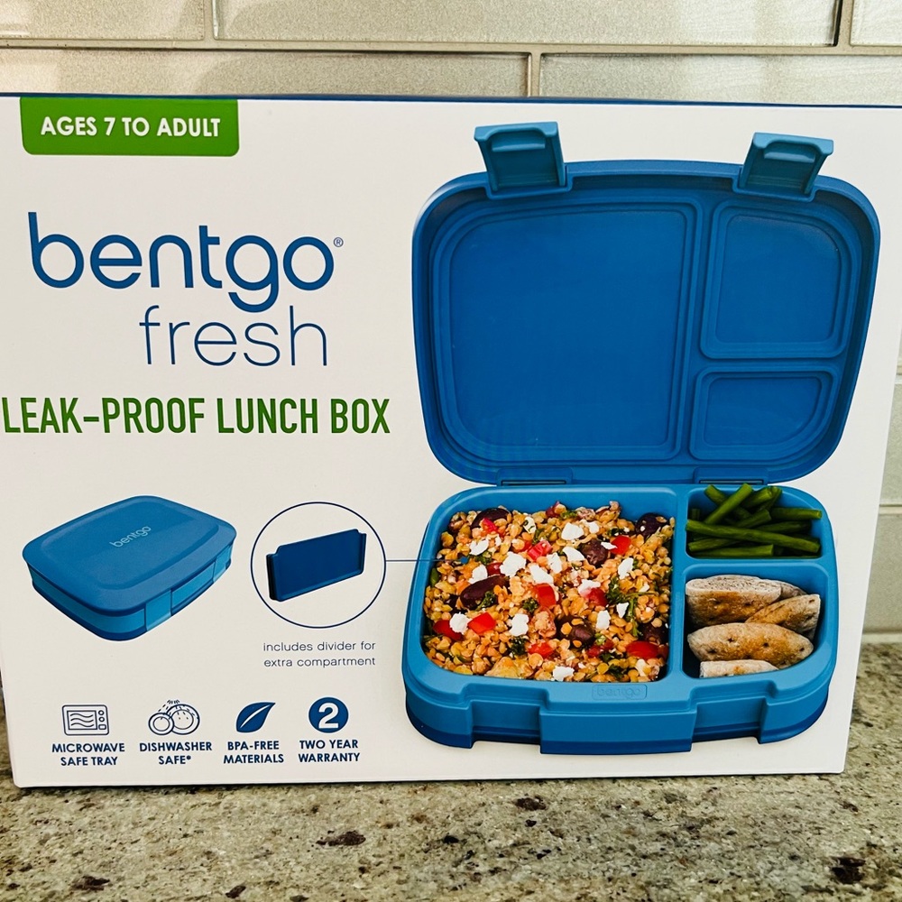 Bentgo Fresh NIB New Bento Leakproof Lunch Box for kids adults Blue